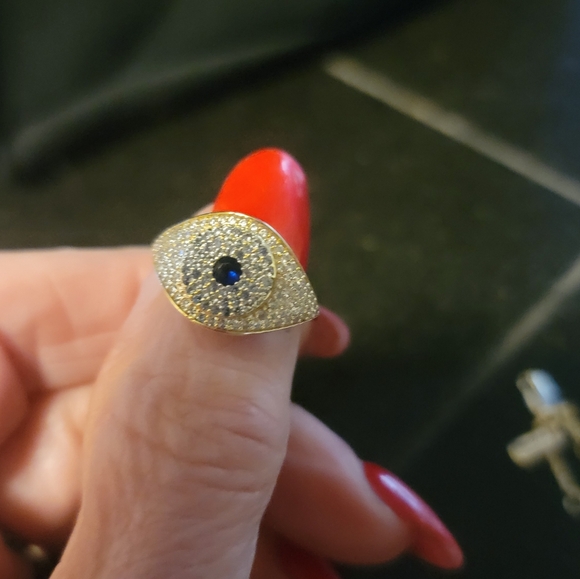 Melinda Maria Gold Necklace with Blue Evil Eye Necklace 79 Ring 52 Price For 1 - Picture 7 of 17